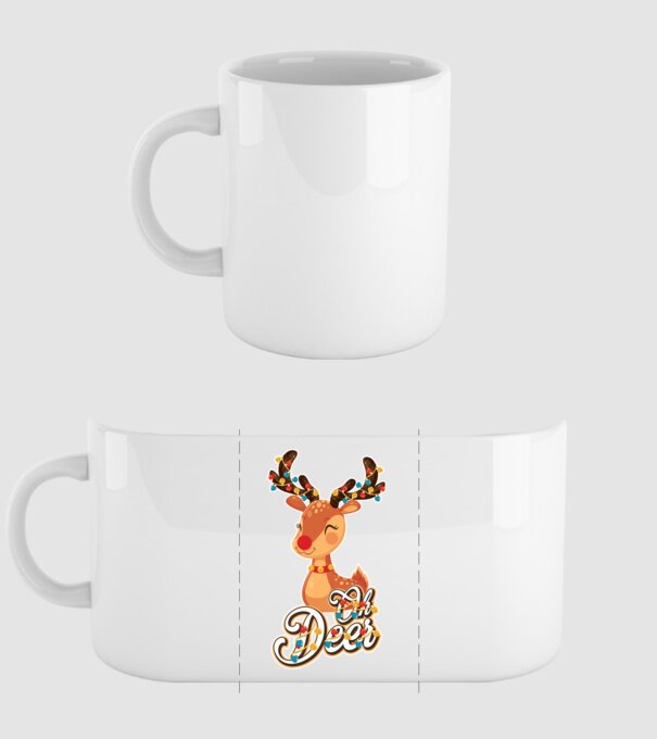 Oh deer model alb pe tricou
