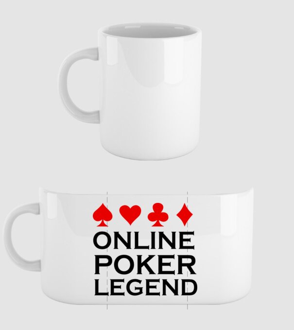 Online Poker Legend model alb pe tricou