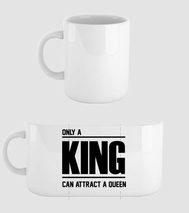Only a king can attract a queen model alb pe tricou