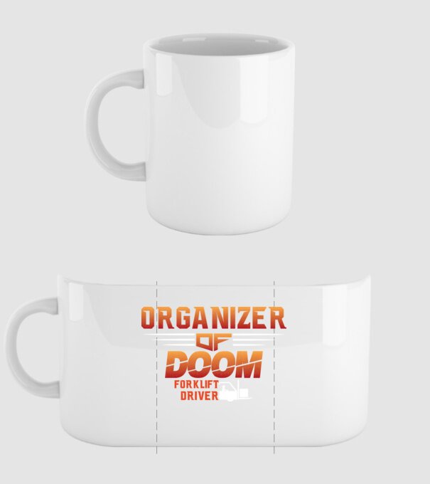 organizer of DOOM model alb pe tricou