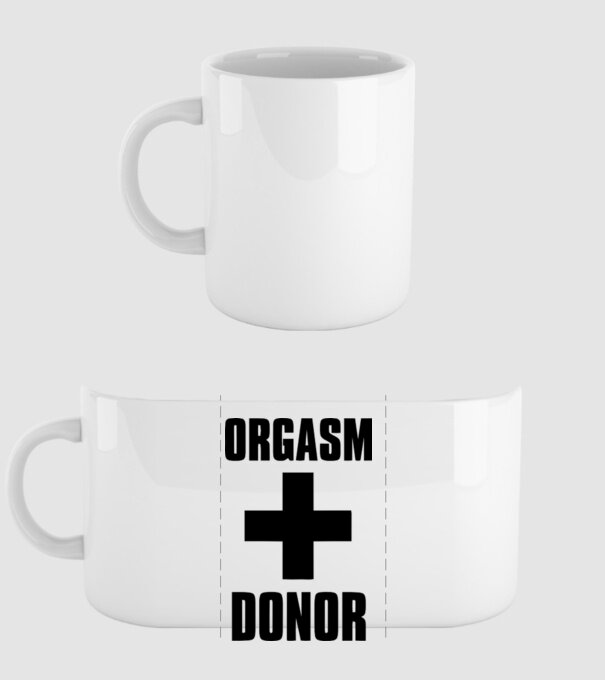 orgasm donor model alb pe tricou