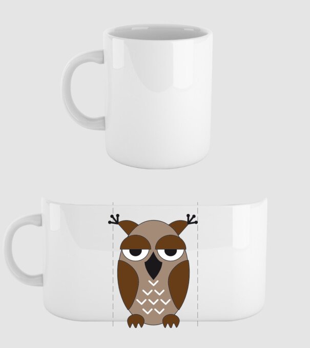 Owl model alb pe tricou