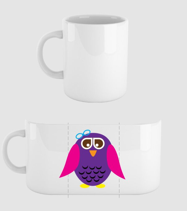 Owl model alb pe tricou