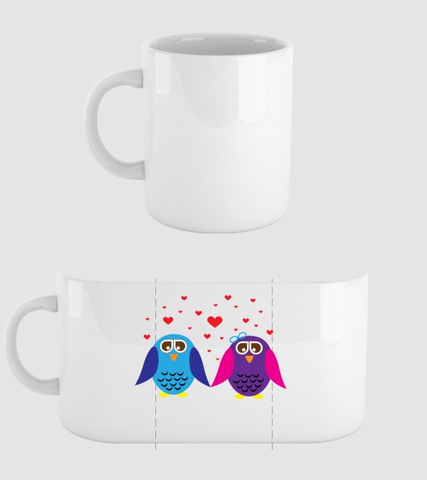 Owl Love model alb pe tricou
