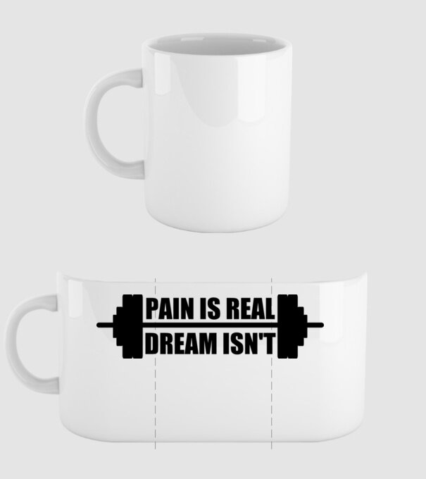 Pain is real model alb pe tricou