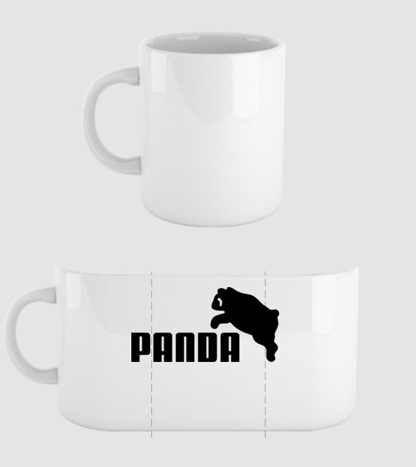 PANDA model alb pe tricou