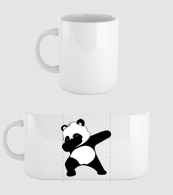 Panda DAB model alb pe tricou