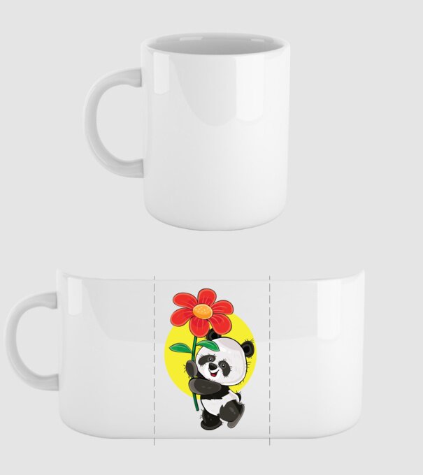 Dragoste panda model alb pe tricou