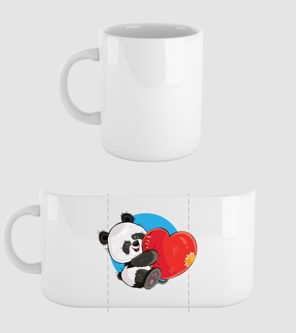 Dragoste panda model alb pe tricou
