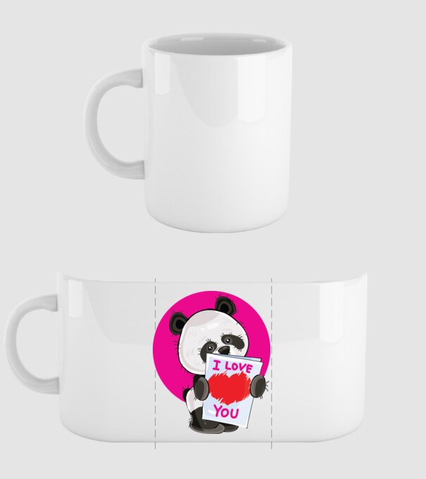 dragoste panda model alb pe tricou