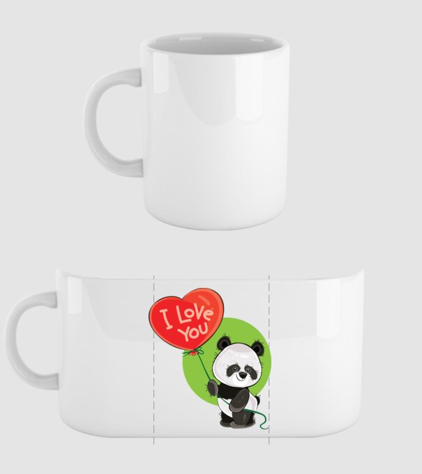 dragoste panda model alb pe tricou