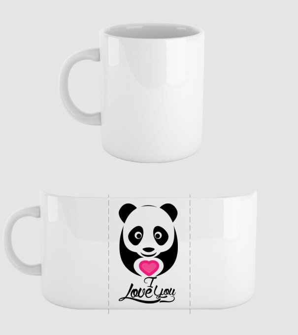 PandaHeart model alb pe tricou