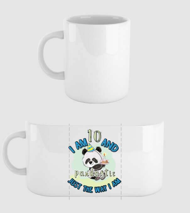 PANDASTIC 10 model alb pe tricou