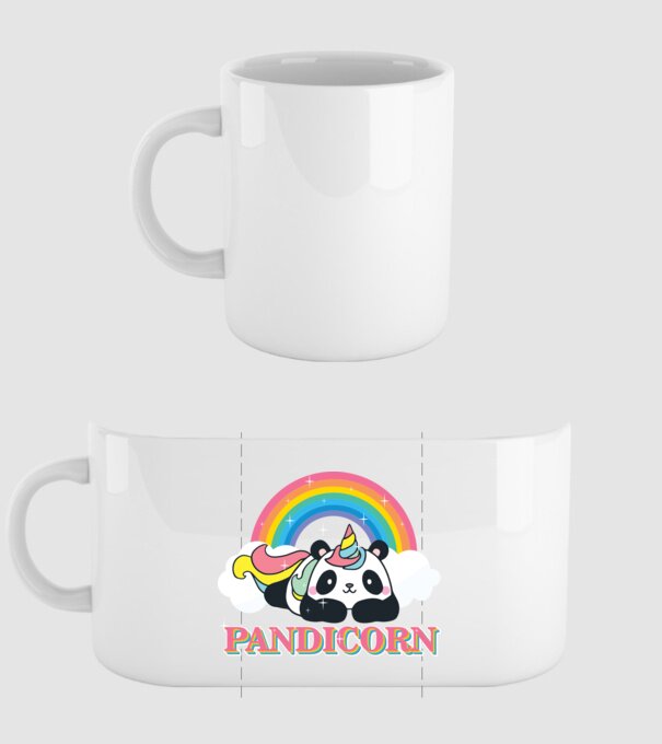 PANDICORN model alb pe tricou