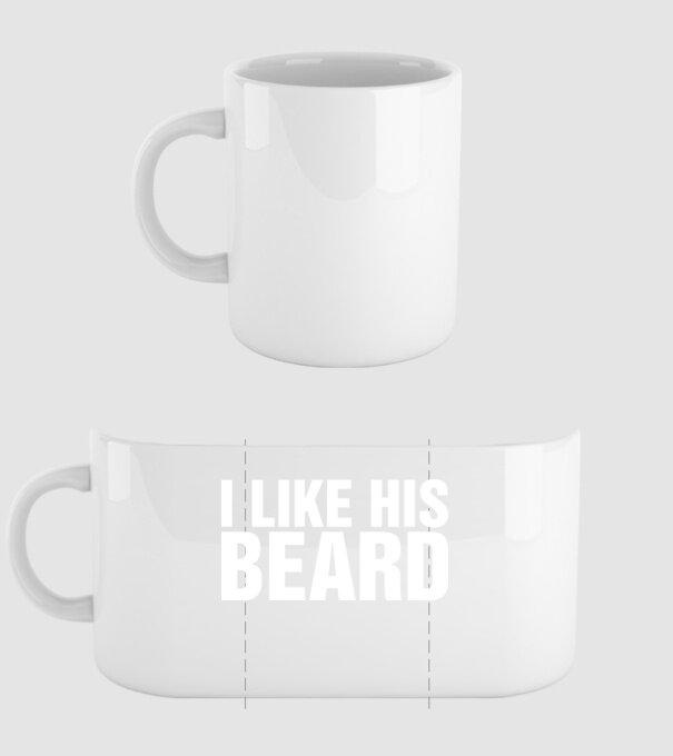 Motiv cuplu I like his beard model alb pe tricou