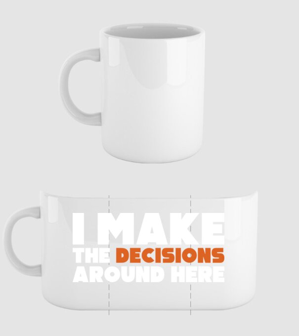 Motiv cuplu I make decisions model alb pe tricou