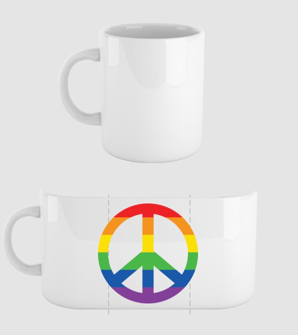Peace pride model alb pe tricou