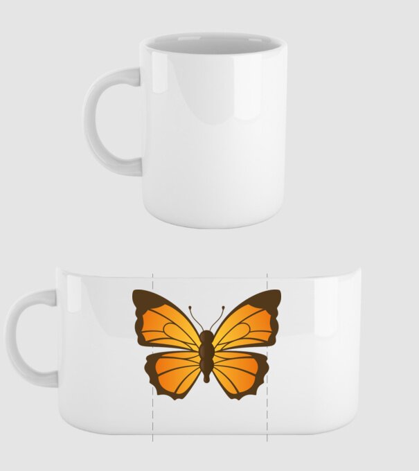 Butterfly model alb pe tricou