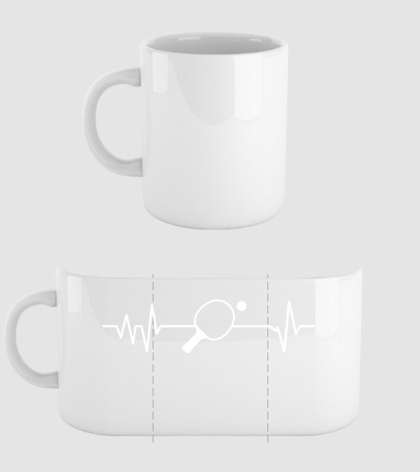 Ping pong ekg model alb pe tricou