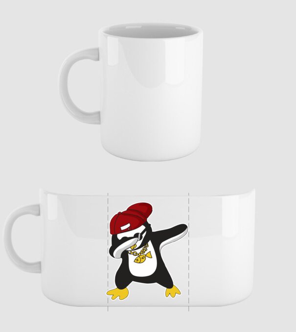 Pinguin DAB model alb pe tricou