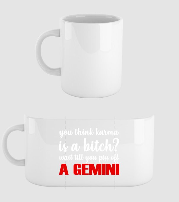 Piss of a GEMINI model alb pe tricou