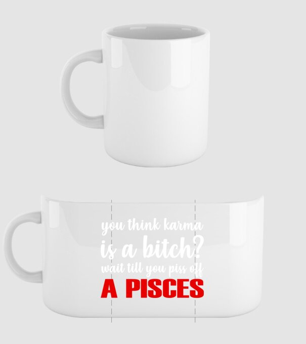 Piss of a PISCES model alb pe tricou