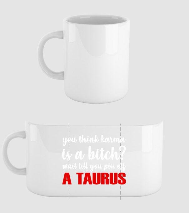 Piss of a TAURUS model alb pe tricou