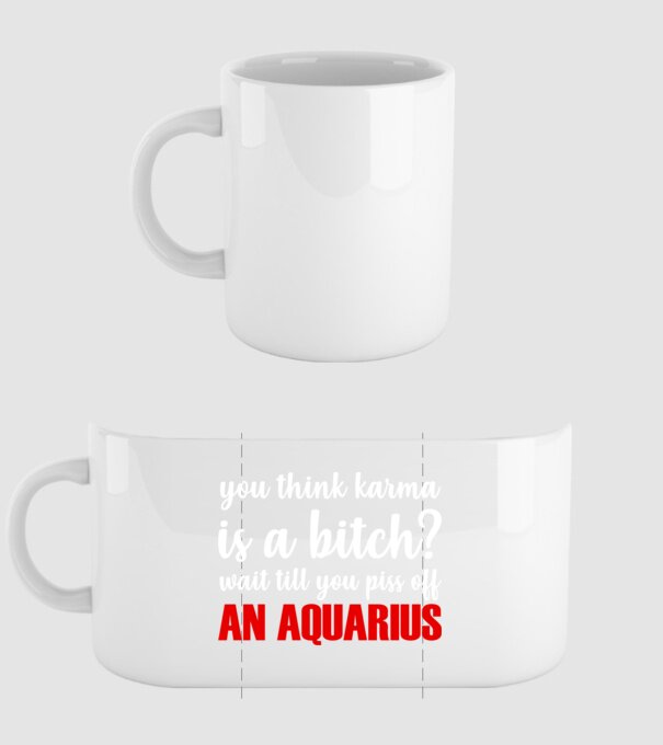 Piss of an AQUARIUS model alb pe tricou