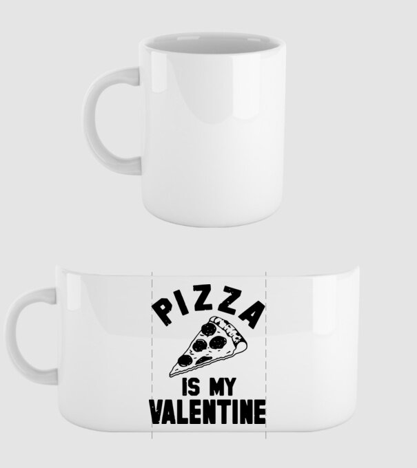 Pizza is valentine model alb pe tricou