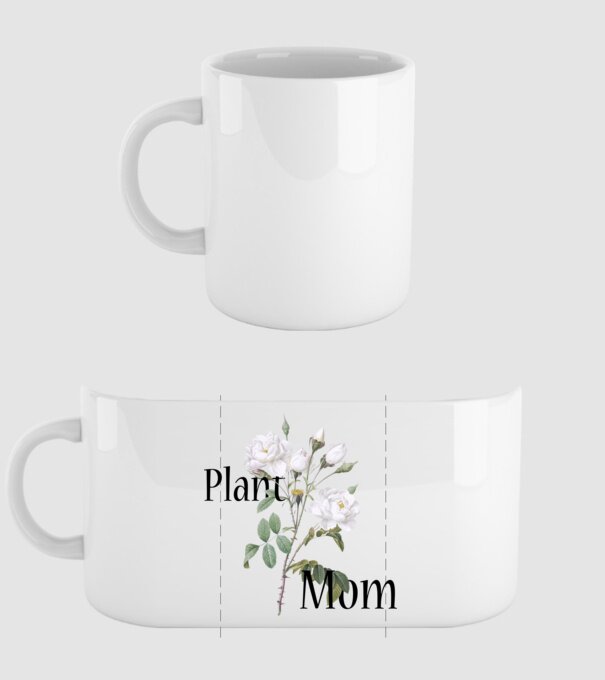 Plant mom model alb pe tricou