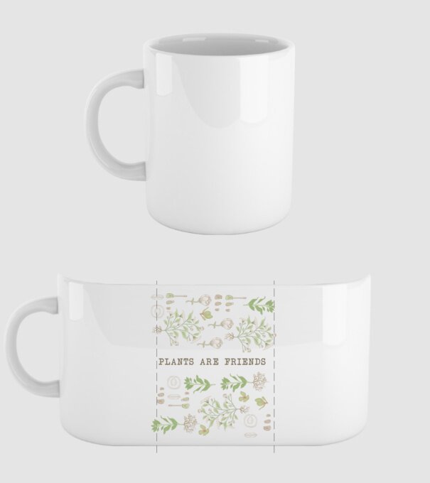 Plants are friends model alb pe tricou