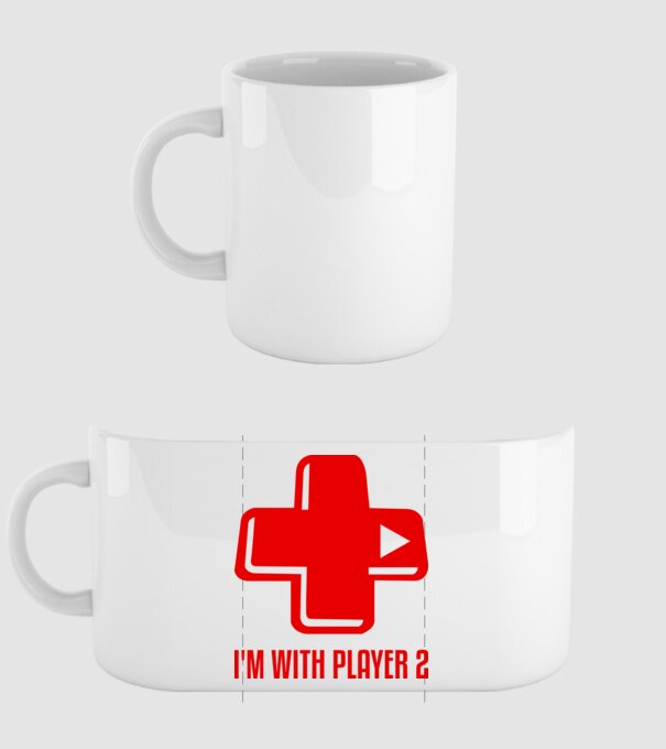 player 2 model alb pe tricou