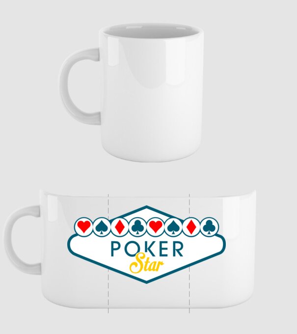 Star Poker model alb pe tricou