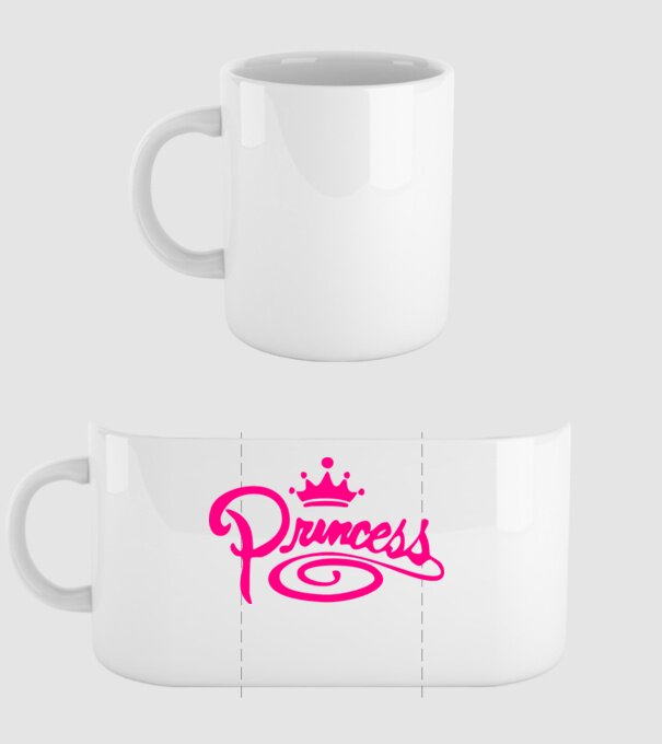 Princess model alb pe tricou