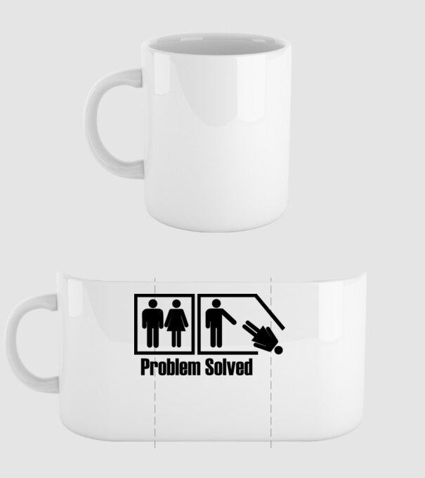 Problem solved model alb pe tricou