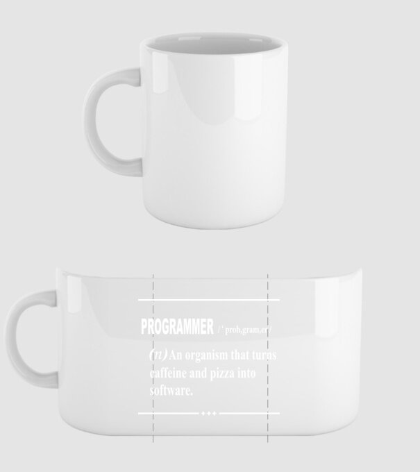 Programmer model alb pe tricou