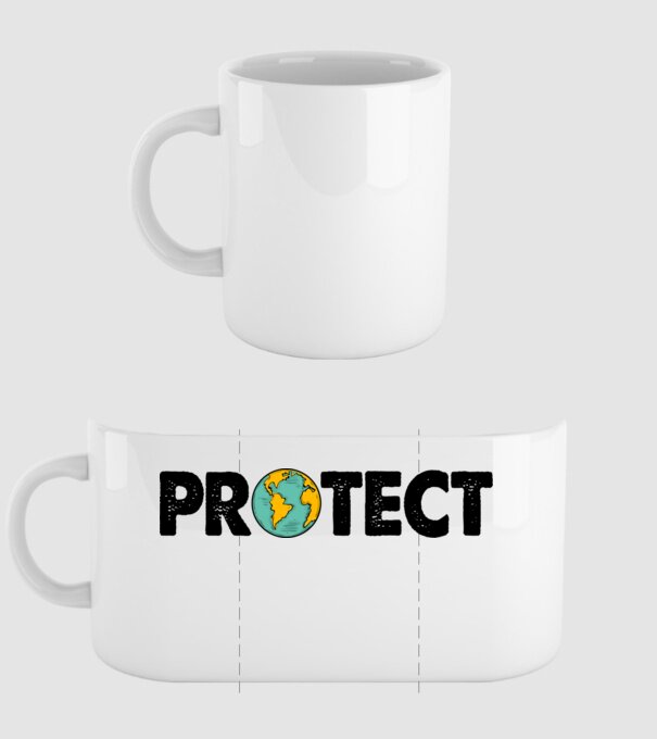 Protect earth model alb pe tricou