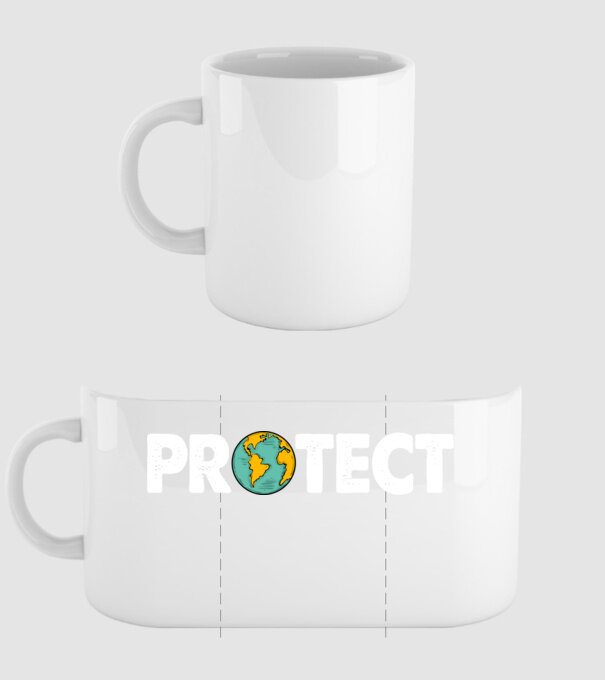 Protect earth model alb pe tricou