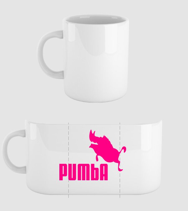 Pumba model alb pe tricou
