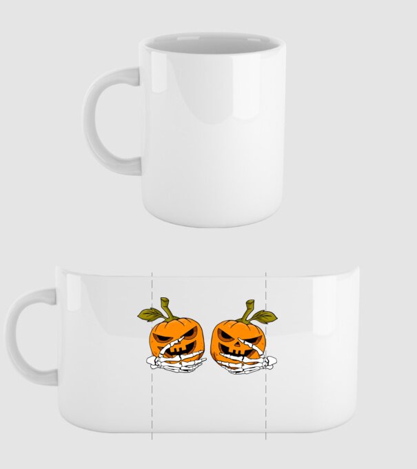 Pumpkin titts model alb pe tricou