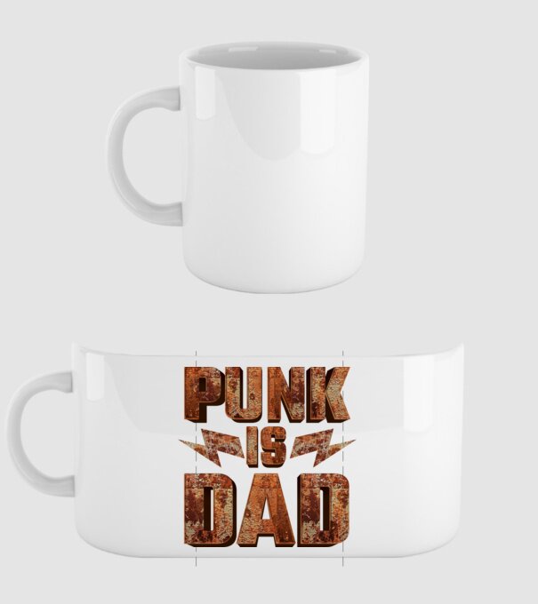PUNK IS DAD model alb pe tricou