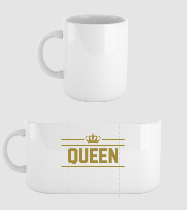 Queen model alb pe tricou