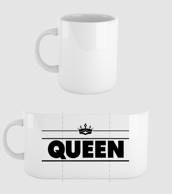 Queen model alb pe tricou