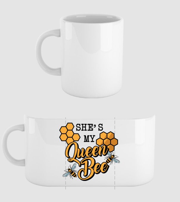 Queen Bee model alb pe tricou