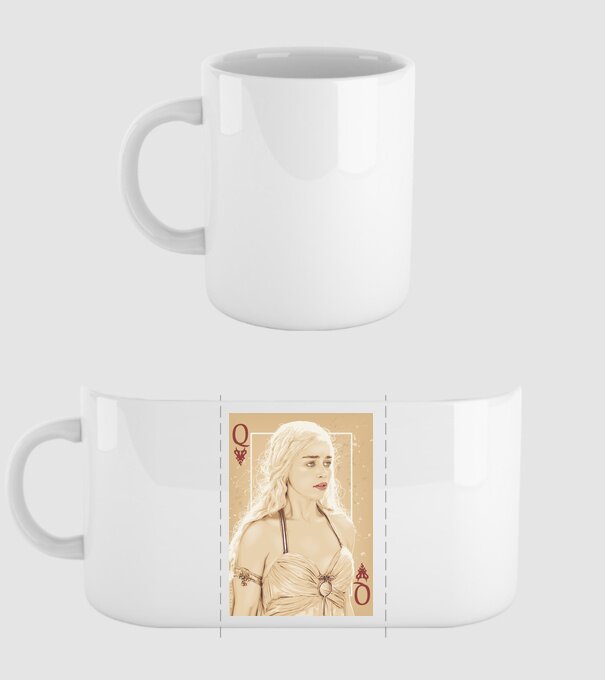Queen Card model alb pe tricou