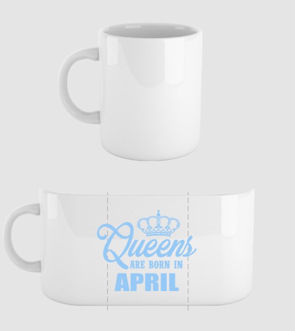 Queens are born in - April model alb pe tricou
