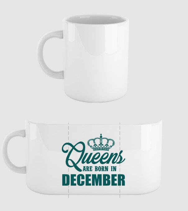 Queens are born in - December model alb pe tricou