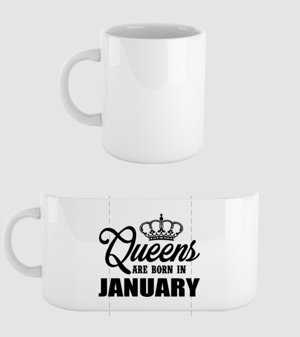 Queens are born in - January model alb pe tricou