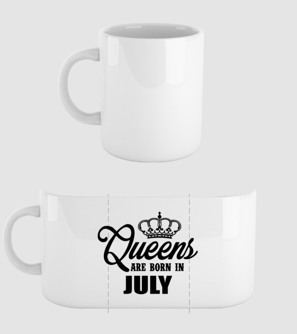 Queens are born in - July model alb pe tricou