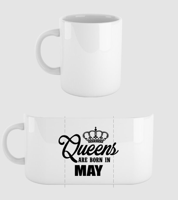 Queens are born in - May model alb pe tricou